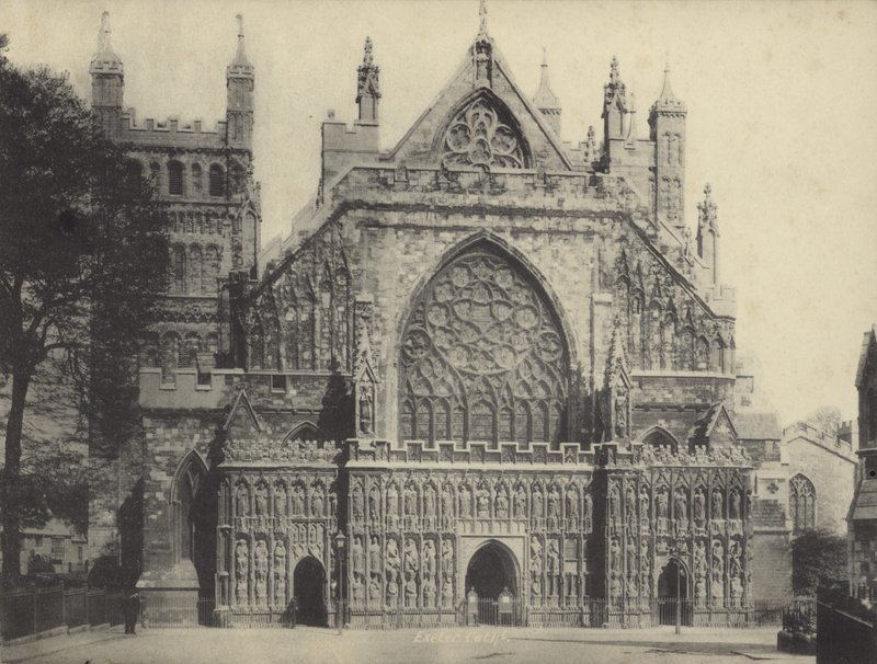 Vestfronten af Exeter Cathedral, Devon af English Photographer