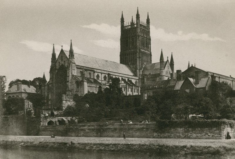 Worcester Cathedral, fra sydvest af English Photographer