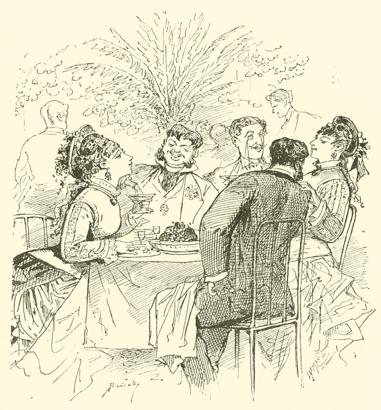 Caféscene fra det 19. århundrede af English School