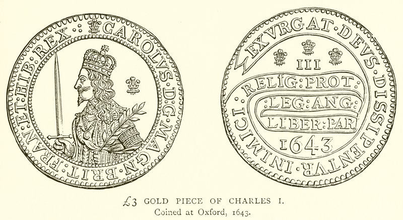3 £ guldstykke af Charles I af English School