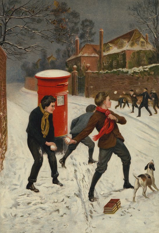 En hårdt kæmpet kamp (chromolitho) af English School