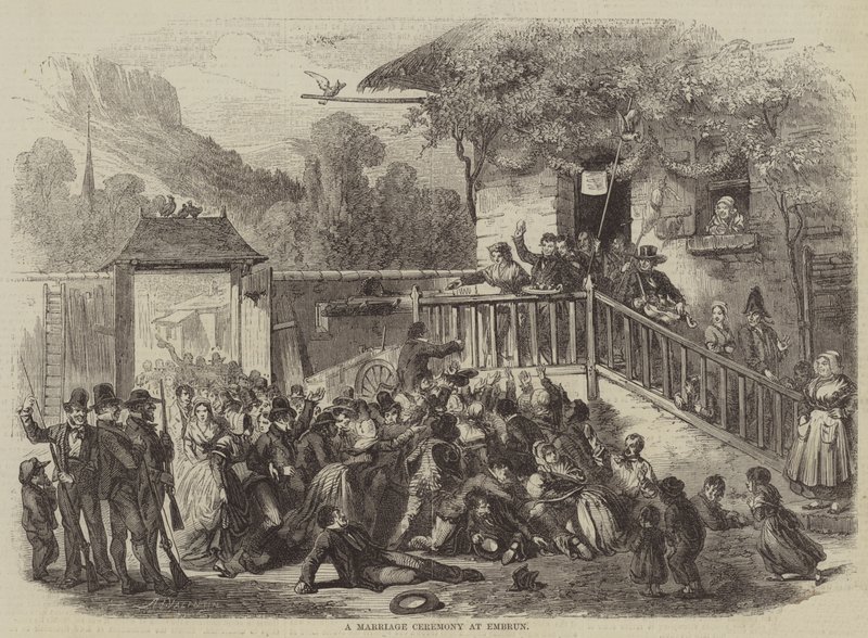 En ægteskabsceremoni ved Embrun (gravering) af English School