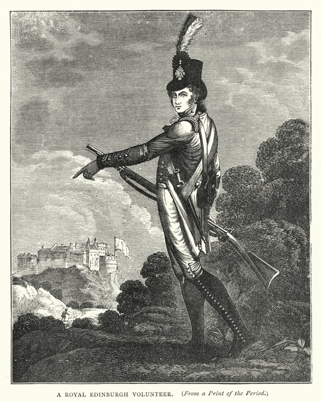 En Royal Edinburgh Volunteer (gravering) af English School
