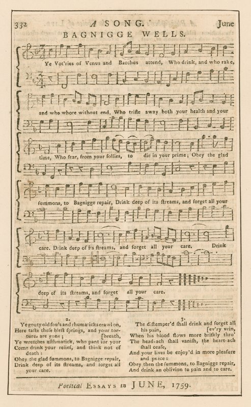 En sang: Bagnigge Wells, London; musik af English School