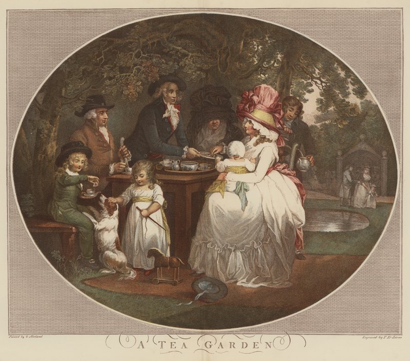 En tehave (chromolitho) af English School