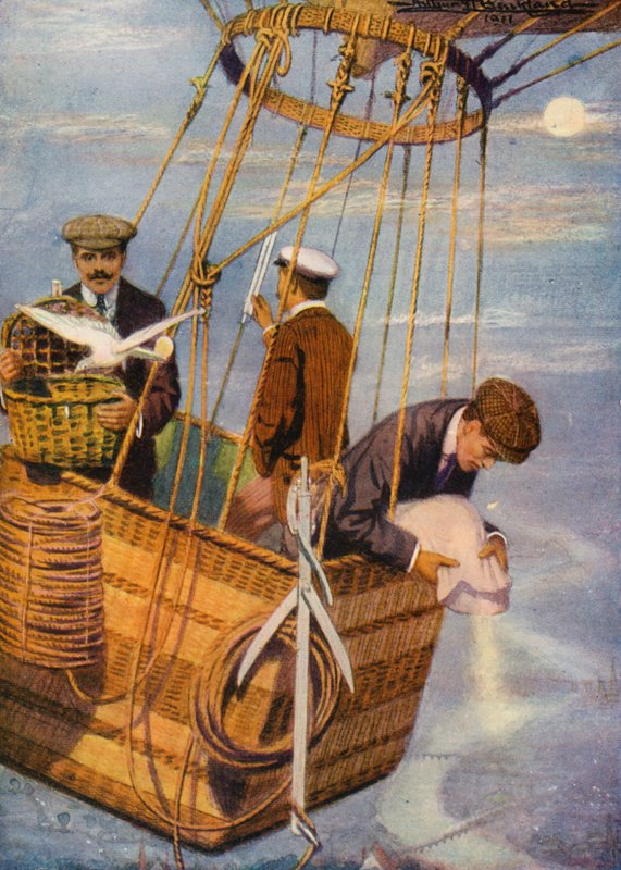 Et krydstogt i skyerne (farvelitografi) af English School