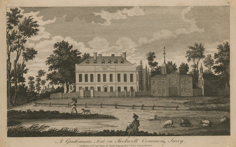 En herresæde på Stockwell Common, Surrey af English School