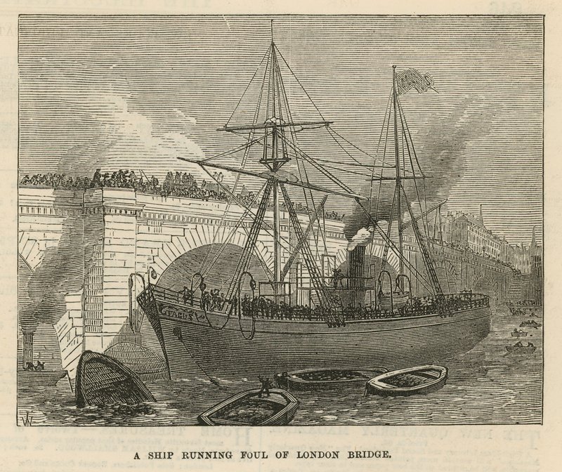 Et skib, der støder på London Bridge af English School