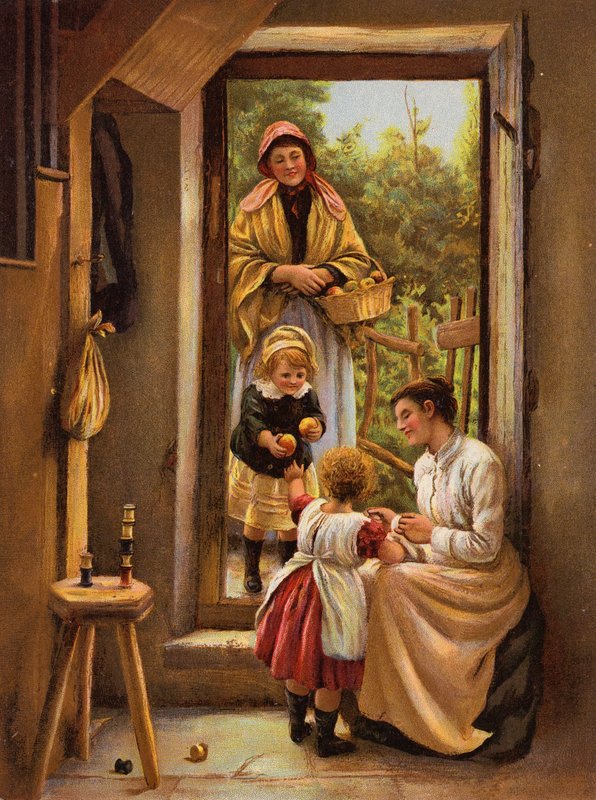 Et velkomstbesøg (chromolitho) af English School