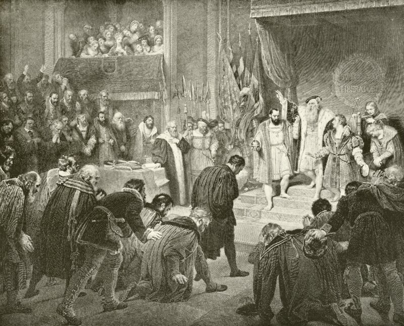 Abdikation af Gustavus Vasa (gravering) af English School