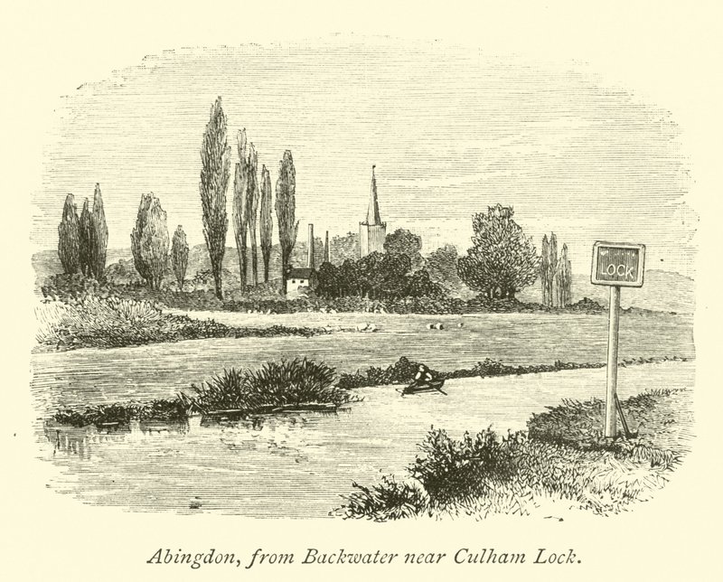 Abingdon, fra Backwater nær Culham Lock af English School