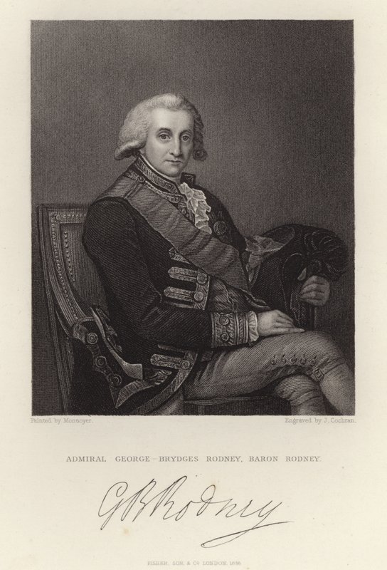 Admiral George Brydges Rodney af English School