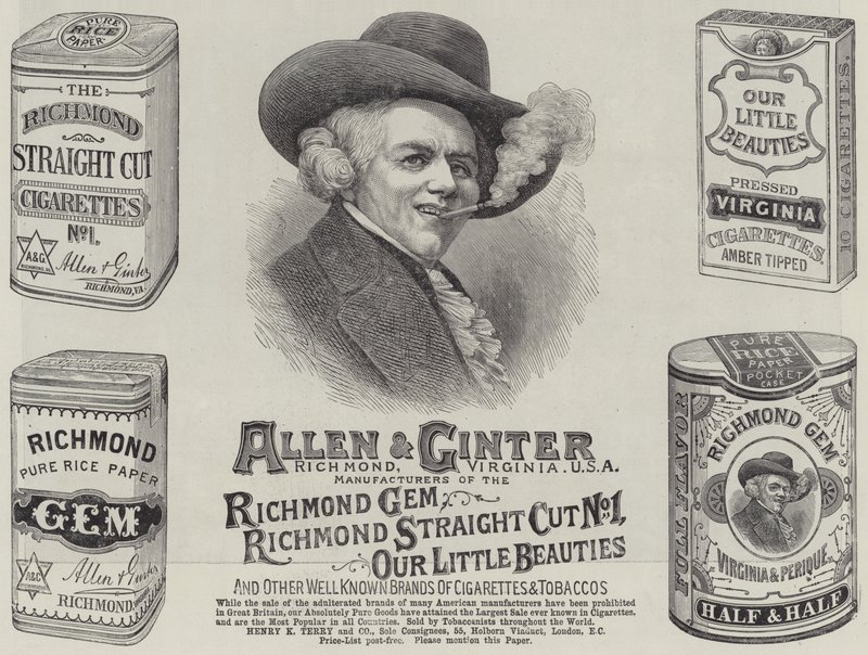 Annonce, Allen og Ginter (gravering) af English School