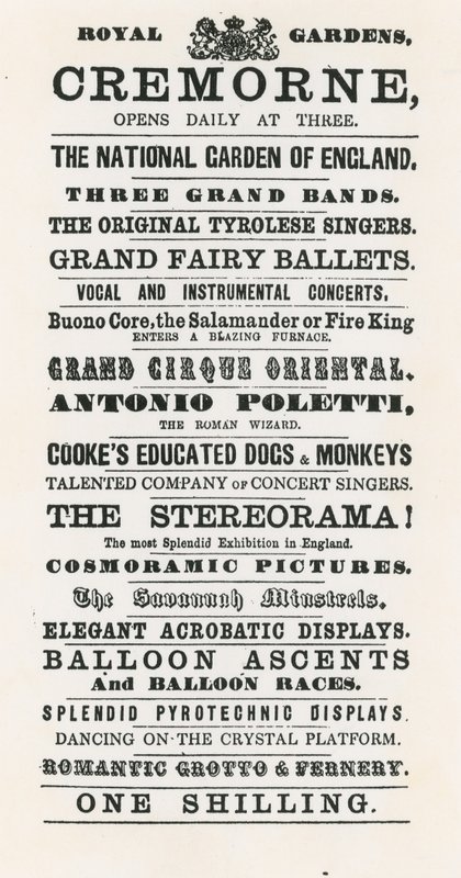 Annonce for Cremorne Gardens af English School