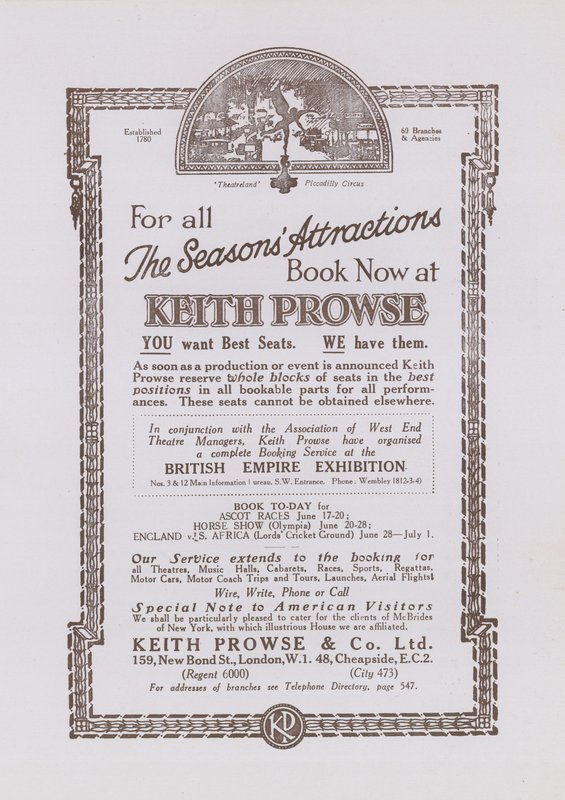Annonce for Keith Prowse af English School
