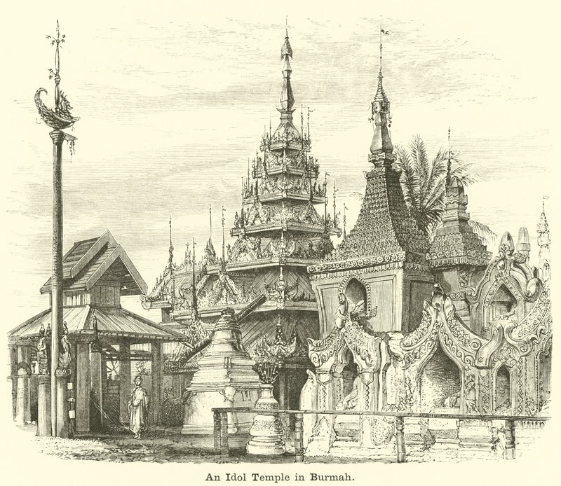 Et idoltempel i Burmah af English School