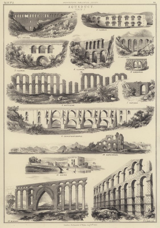 Akvædukter (litho) af English School