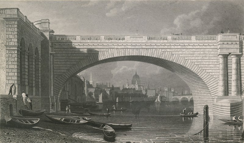 Arch of Waterloo Bridge af English School