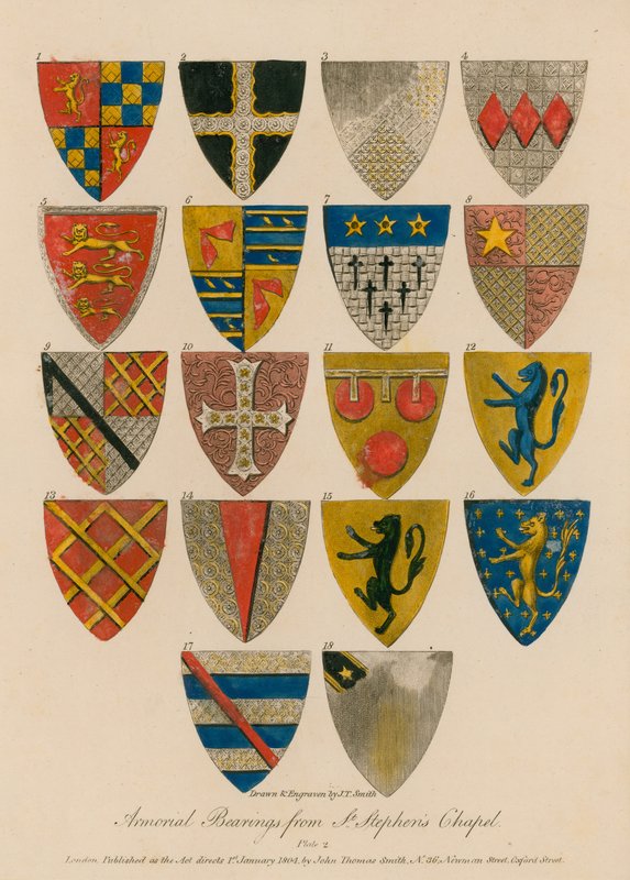 Armorial lejer fra St Stephens Chapel af English School