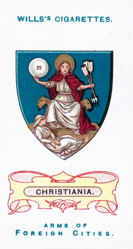 Arms of Christiania (chromolith) af English School