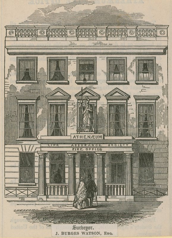 Athenaeum Life Assurance Society, Brandkontoret, London af English School