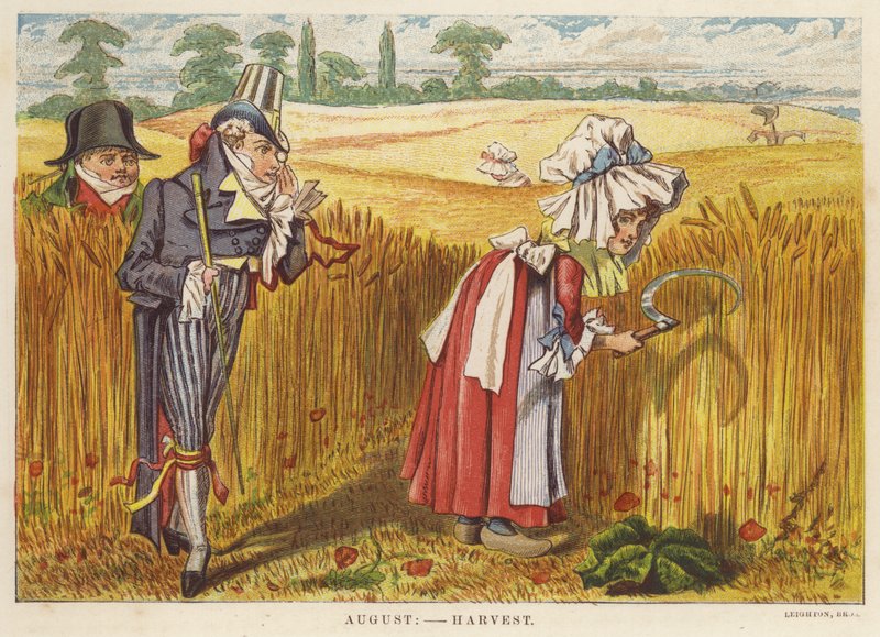August: høst (farve litho) af English School