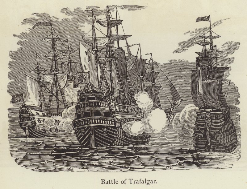 Battle Of Trafalgar (gravering) af English School