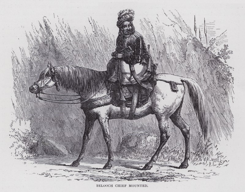 Belooch Chief Mounted (gravering) af English School