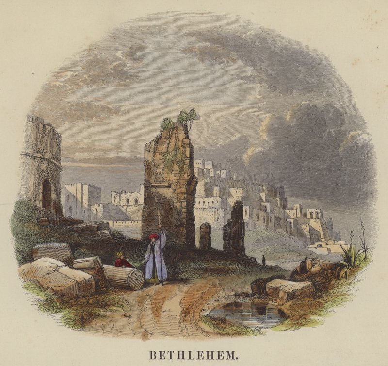 Bethlehem (farvet gravering) af English School