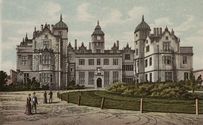 Birmingham: Aston Hall (farve litho) af English School
