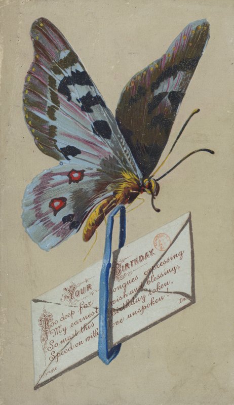 Fødselsdagskort (chromolitho) af English School