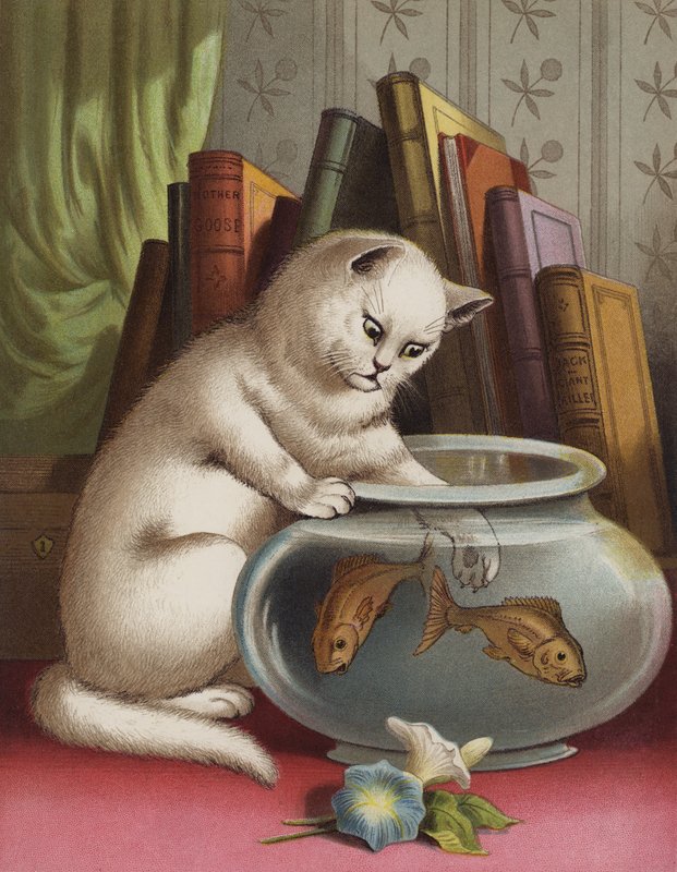 Blanchie og guldfisken (chromolitho) af English School