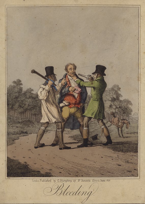 Blødning (farvet gravering) af English School