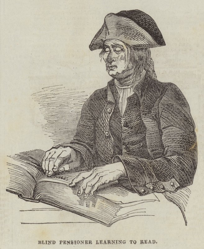 Blind pensionist lærer at læse af English School