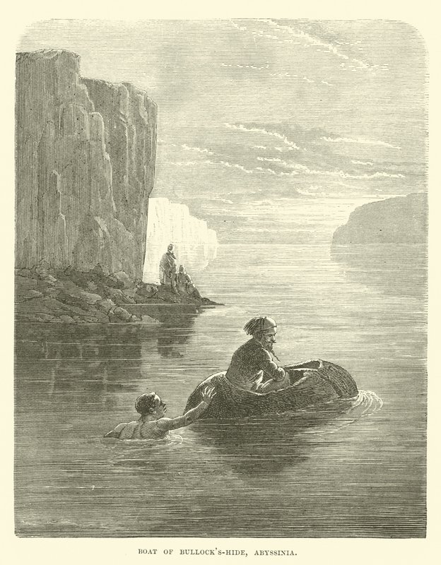 Boat of Bullocks-hide, Abessinien af English School