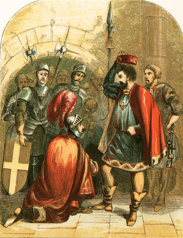Bolingbroke og Richard II af English School