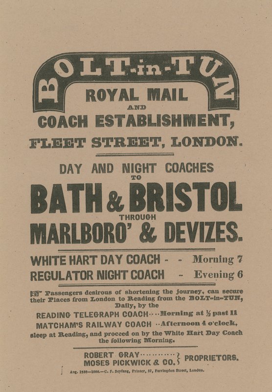 Bolt-in-Tun Royal Mail and Coach Etablissement af English School
