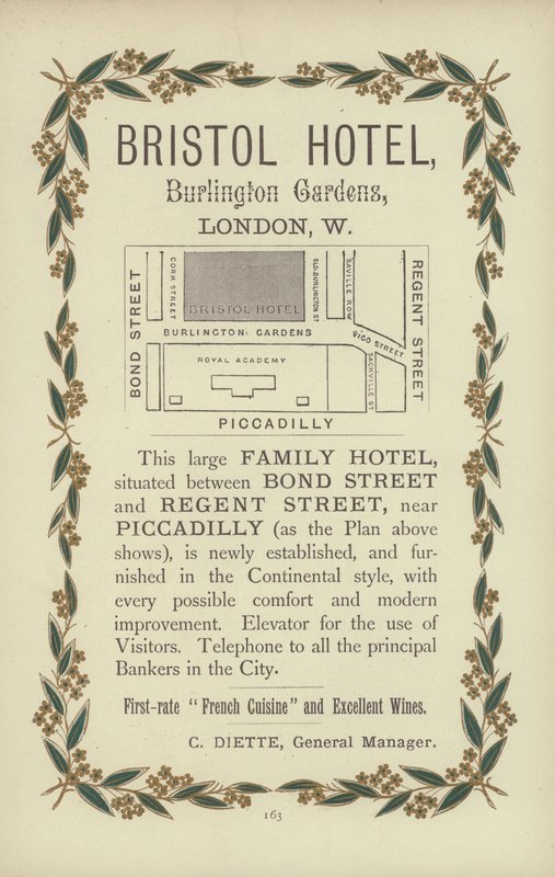 Bristol Hotel (gravering) af English School
