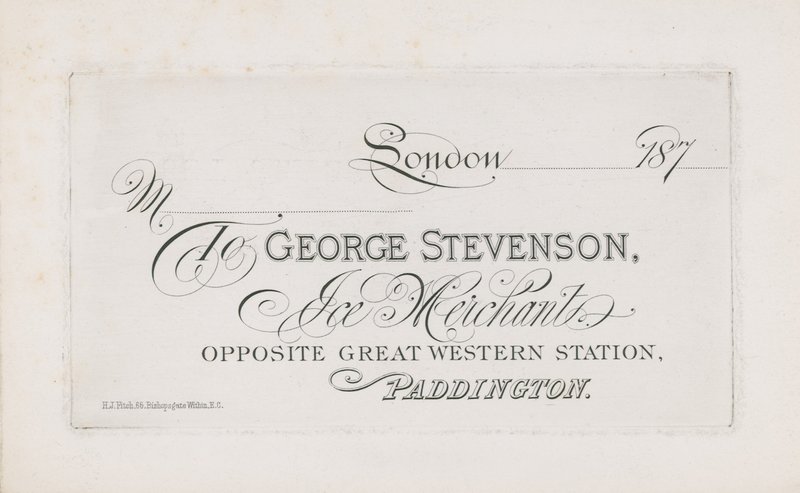Visitkort til George Stevenson af English School