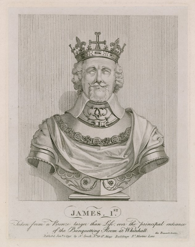 Buste af James I af English School