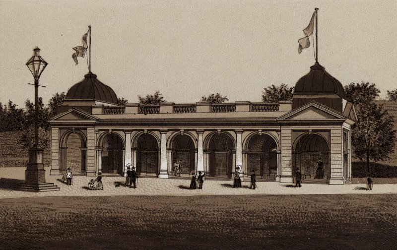 Buxton: The New Pump Room (litho) af English School