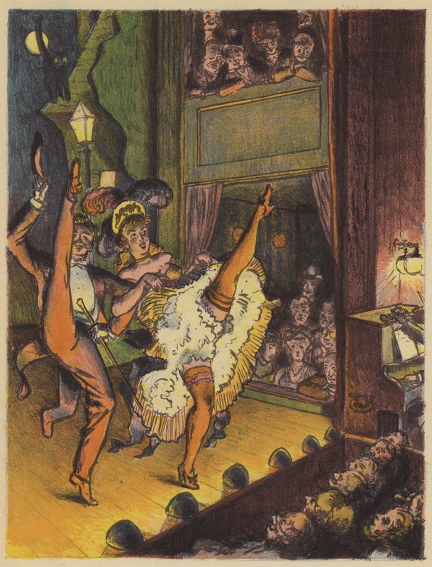 Cabaret Can-Can (farvelitografi) af English School