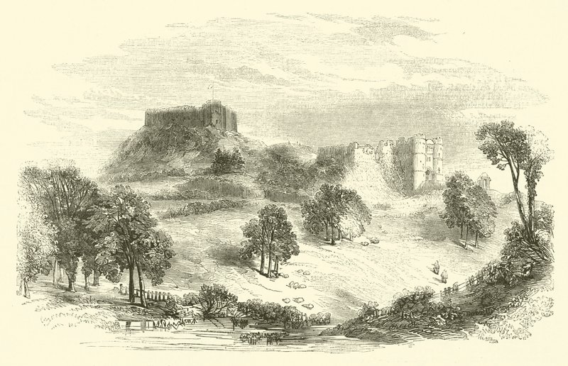 Carisbrooke Castle (gravering) af English School