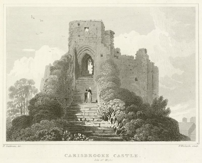 Carisbrooke Castle, Isle of Wight (gravering) af English School