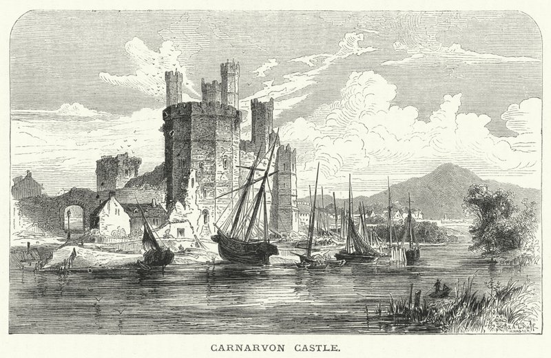 Carnarvon Castle (gravering) af English School