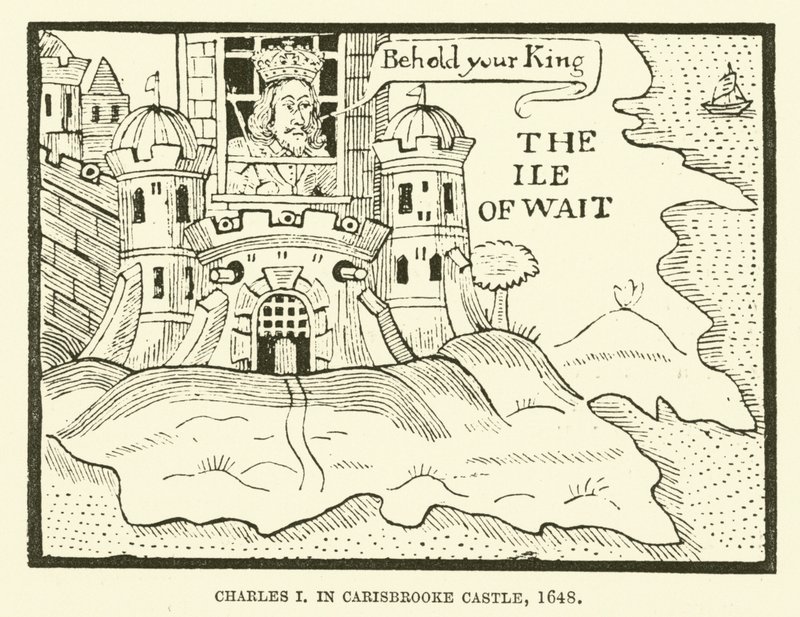 Charles I, i Carisbrooke Castle af English School