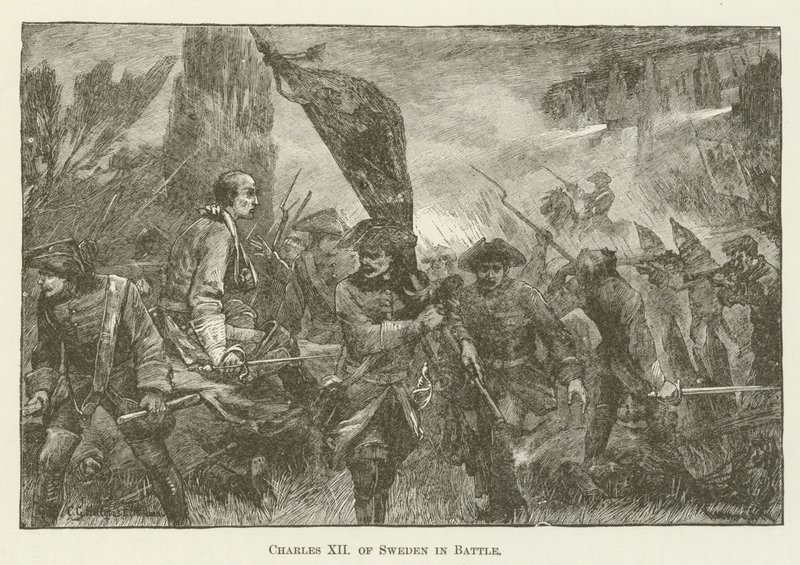 Karl XII af Sverige i kamp af English School