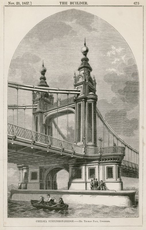Chelsea Suspension Bridge af English School