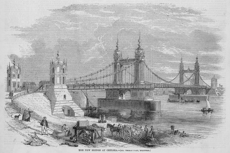 Chelsea Suspension Bridge af English School