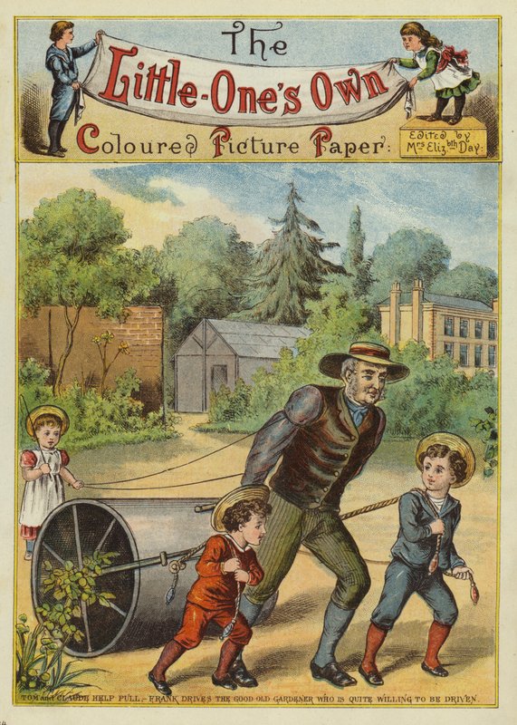 Børn hjælper gartneren (chromolitho) af English School